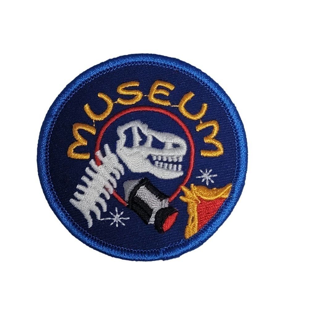 Girl Scouts Museum Vintage Iron On Patch Blue 2.5 Inch